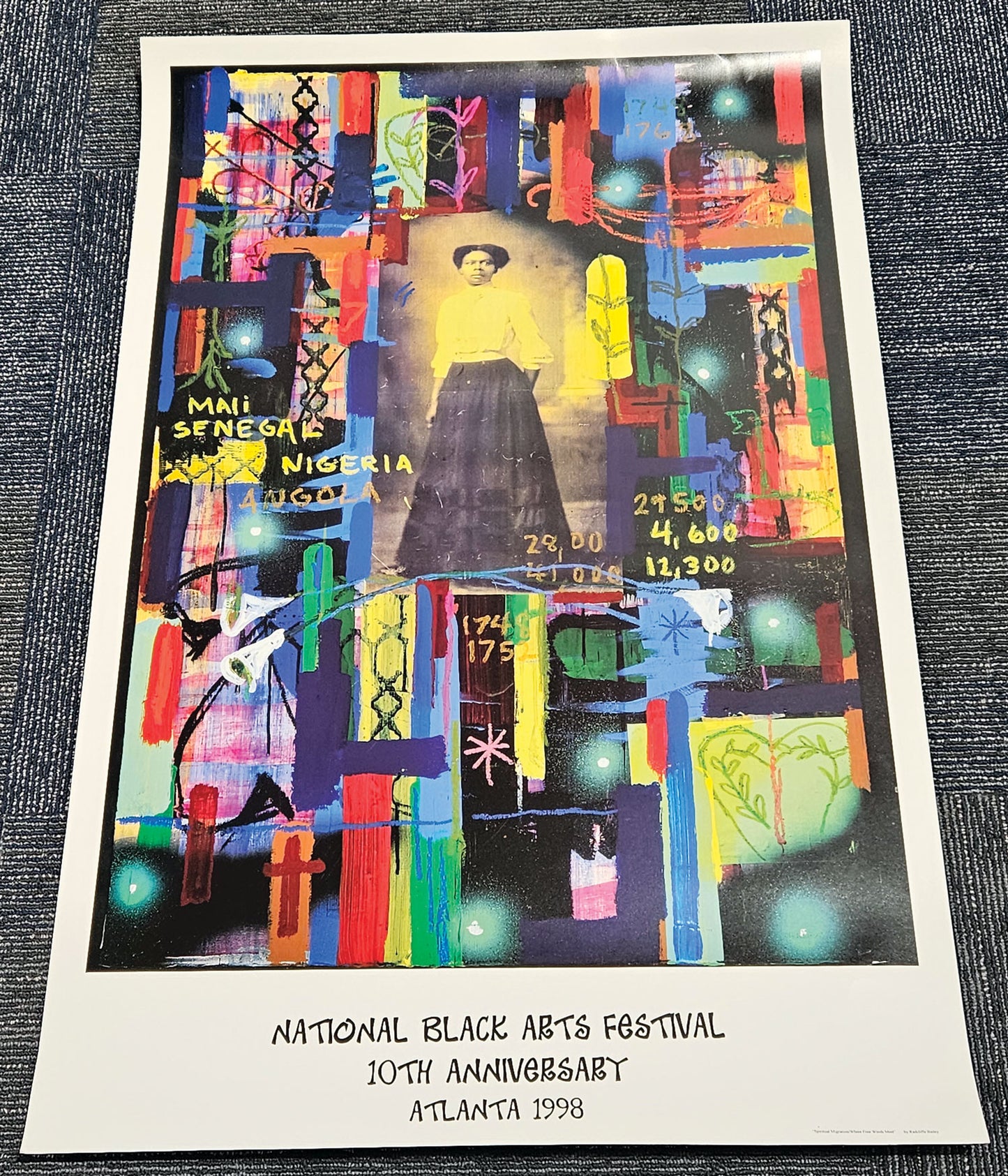 Radcliffe Bailey, unframed limited edition print, "NBAF 10th Anniversary Poster"
