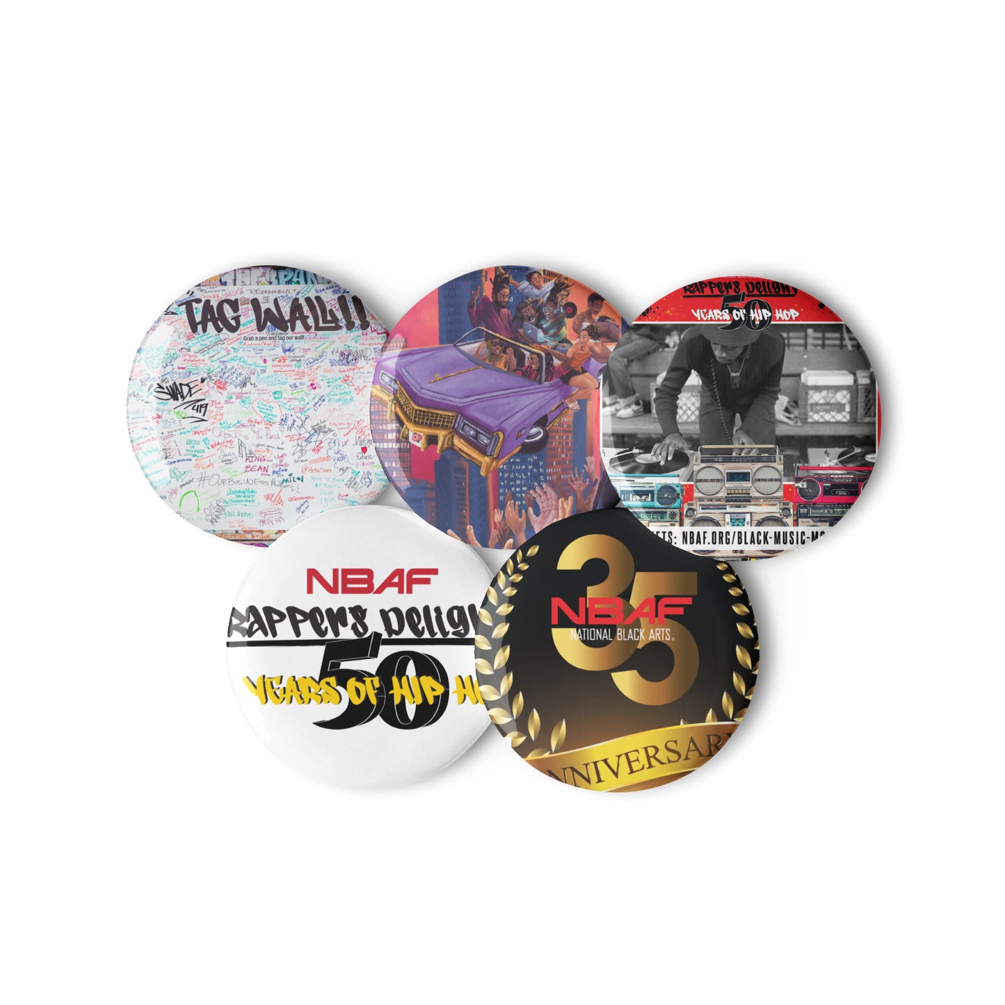 NBAF 50 Years of Hip Hop Pins